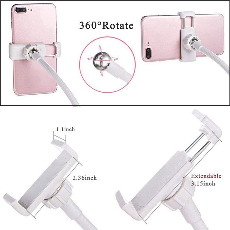 docooler USB Interface Dimmable LED Selfie Round Light Phone Photography Video Makeup Lamp Black  - Image 5