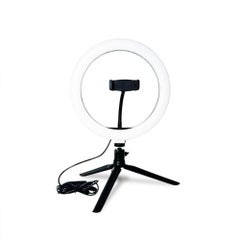 Generic LED Ring Light Studio Photo Video Dimmable Lamp Tripod Stand Selfie Camera Phone Black  - Image 1
