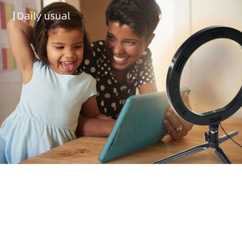 Generic - LED Ring Light Studio Photo Video Dimmable Lamp Tripod Stand Selfie Camera Phone Black - Image 1