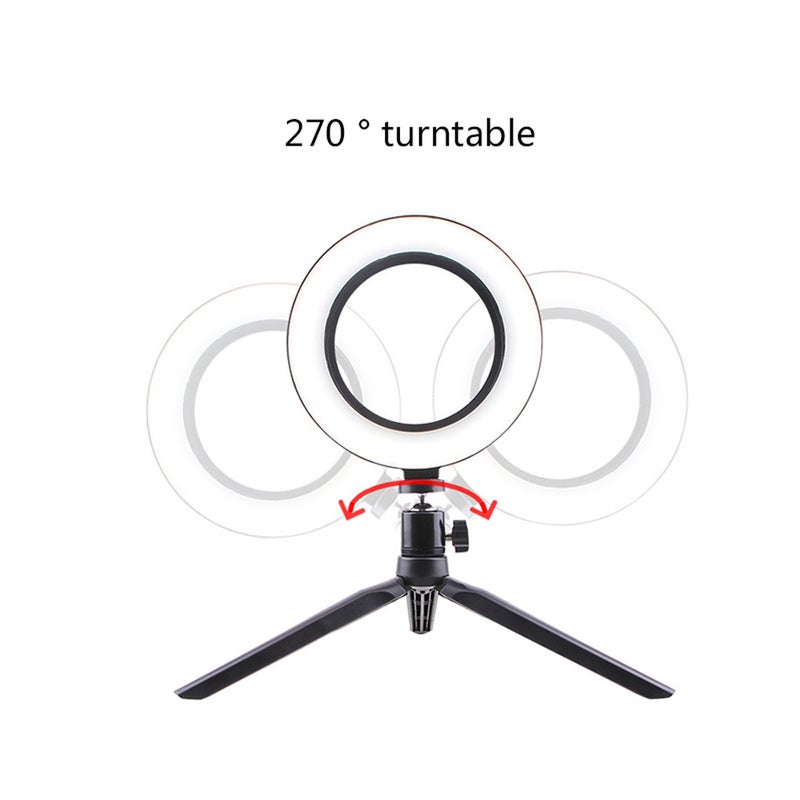 Generic - LED Ring Light Studio Photo Video Dimmable Lamp Tripod Stand Selfie Camera Phone Black - Image 1