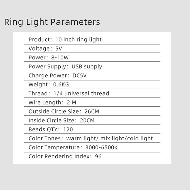 Generic - LED Ring Light Studio Photo Video Dimmable Lamp Tripod Stand Selfie Camera Phone Black - Image 1