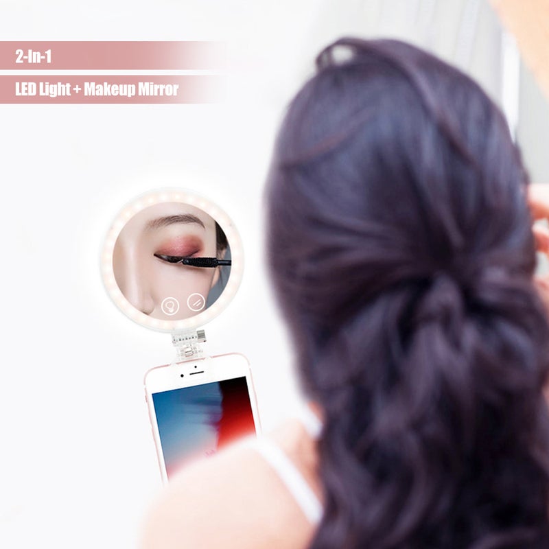 YN-08 Smartphone Mini Clip-on Selfie LED Ring Light Lamp Green - Image 2