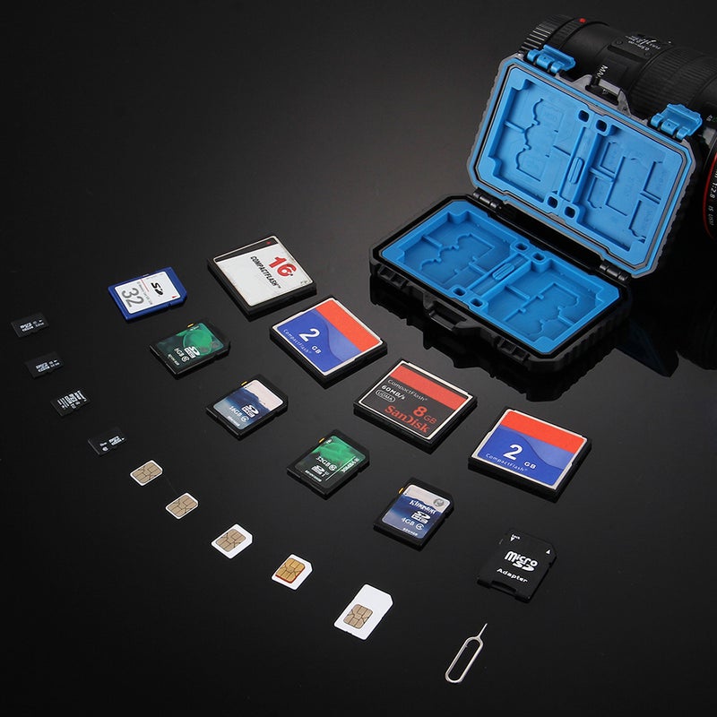 Waterproof Memory Card Reader Storage Box Black/Blue  - Image 4