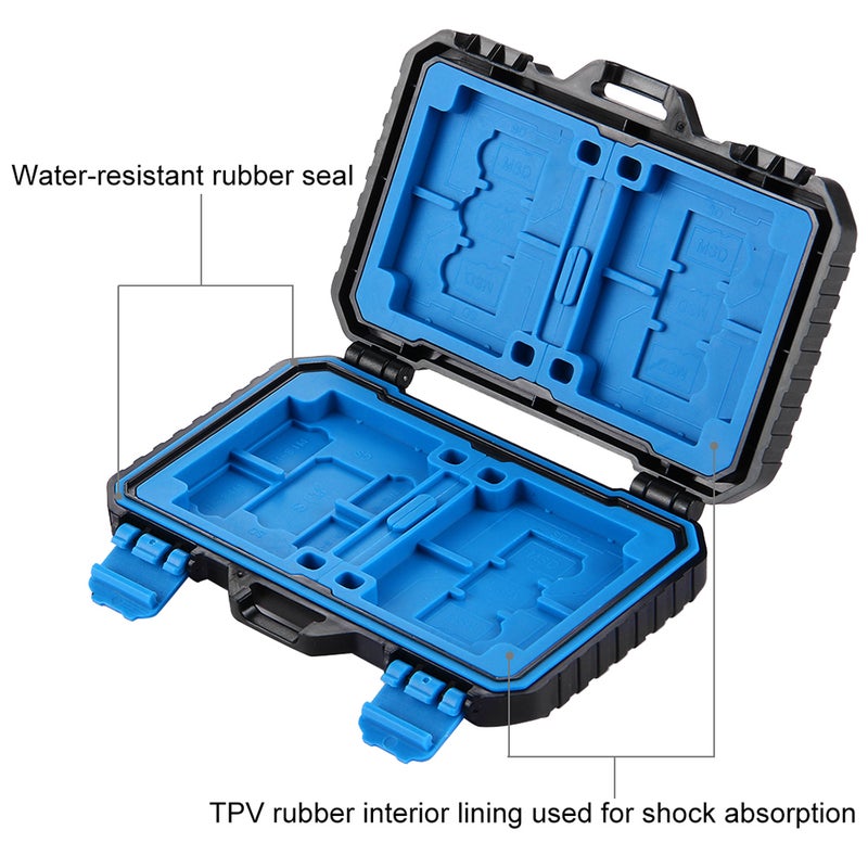 Waterproof Memory Card Reader Storage Box Black/Blue  - Image 5