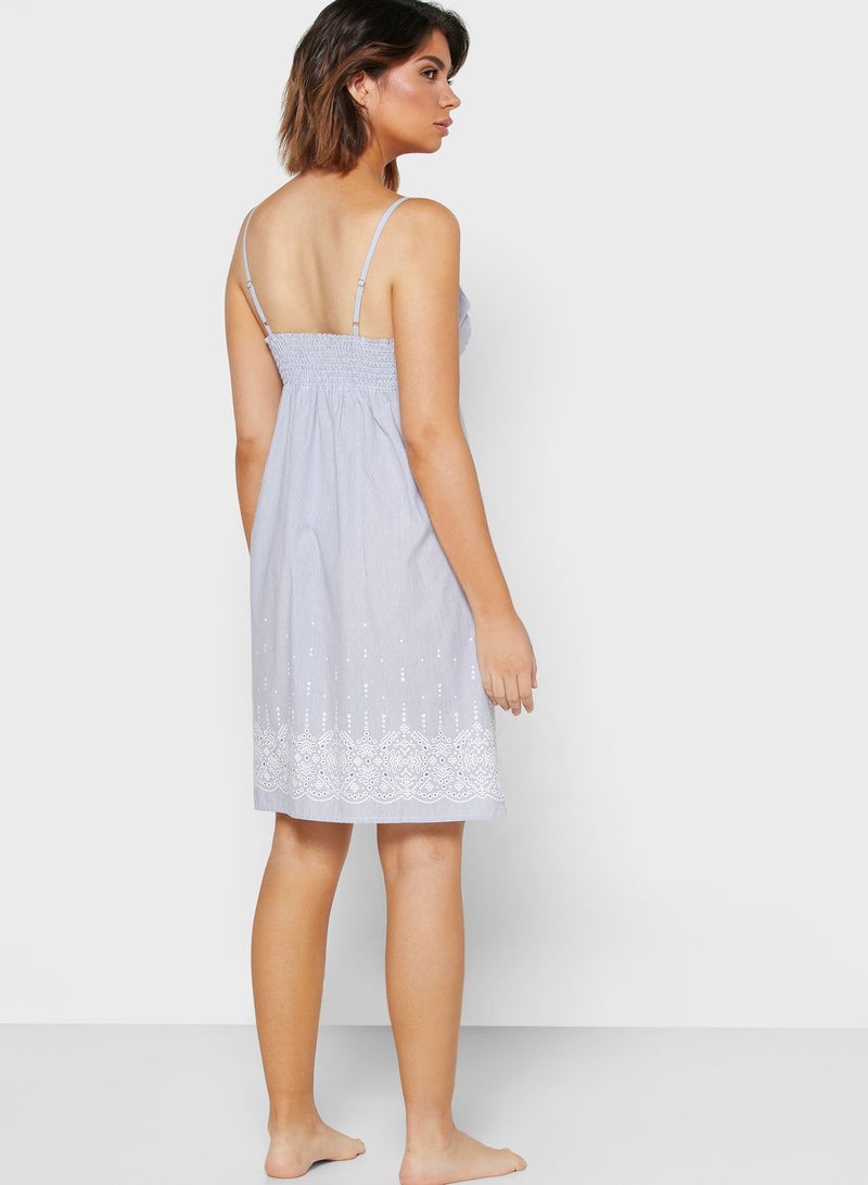 Reserved Lace Detail Nightdress Blue - Image 2