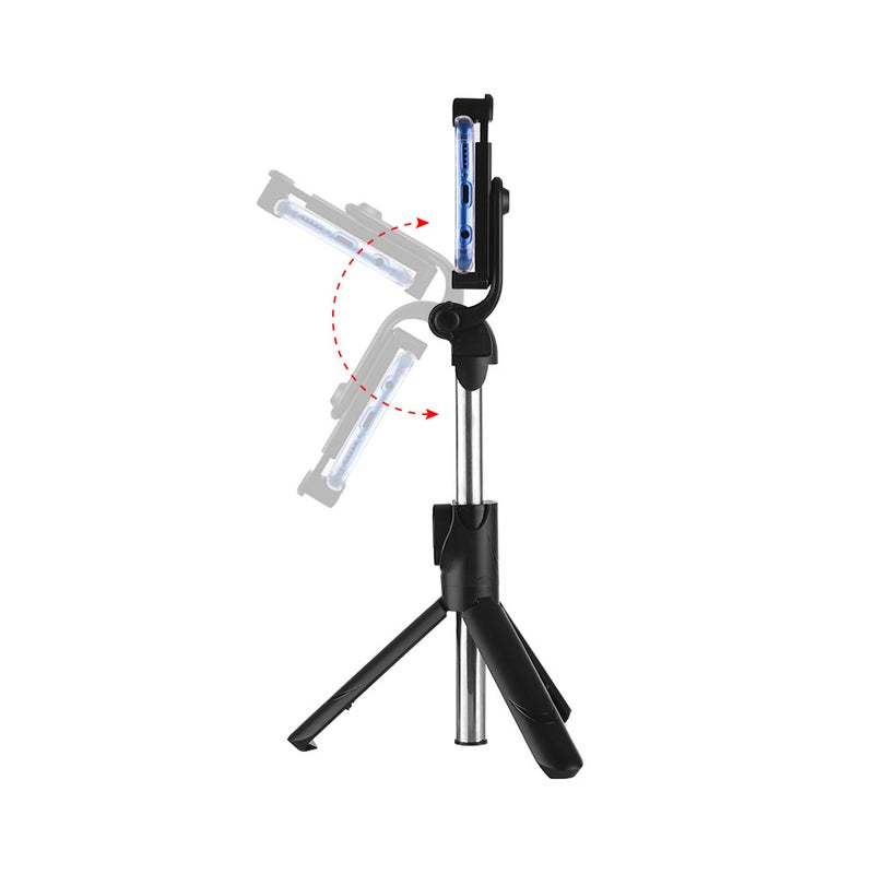 Generic 5-Section Extendable Tripod Selfie Stick With Remote Control Black  - Image 2