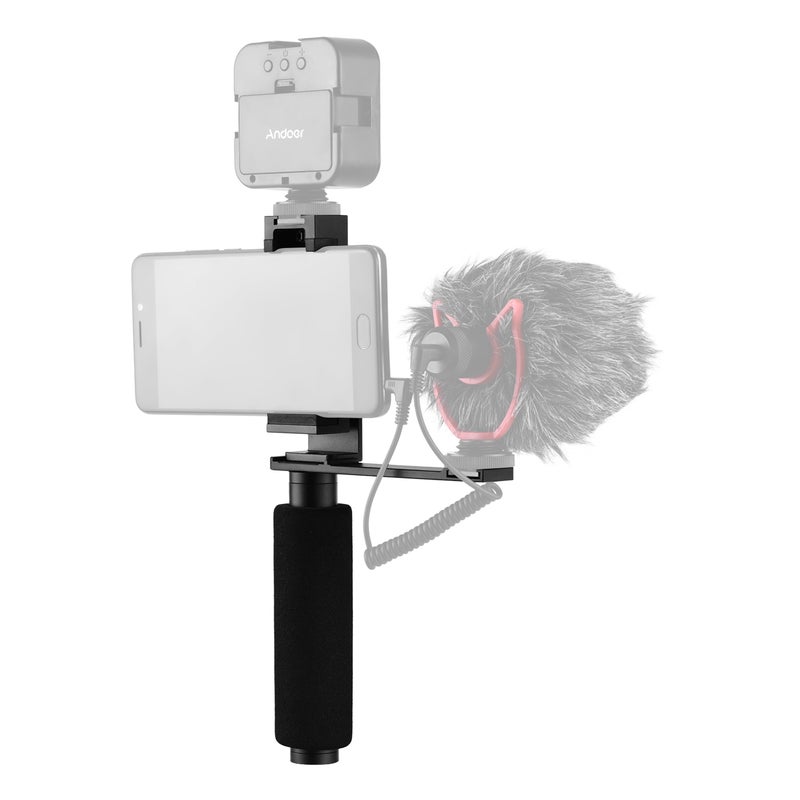 Vlogging Hand Grip Smartphone Stabilizer Black