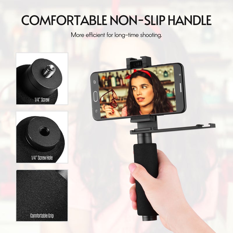 Vlogging Hand Grip Smartphone Stabilizer Black