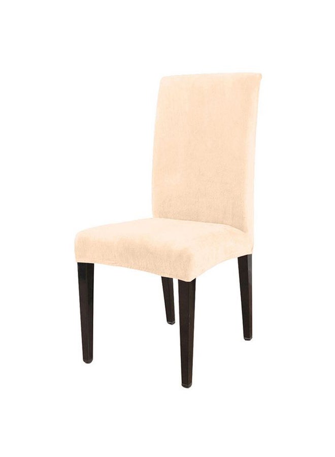 4-Piece Stretchable Dining Chair Covers Beige 58cm  - Image 1