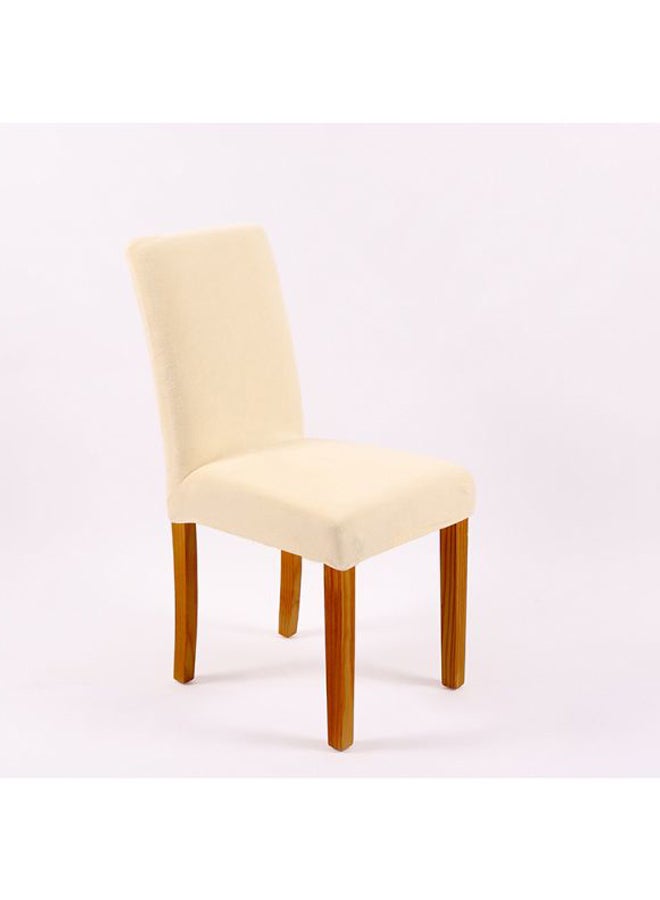 4-Piece Stretchable Dining Chair Covers Beige 58cm  - Image 2