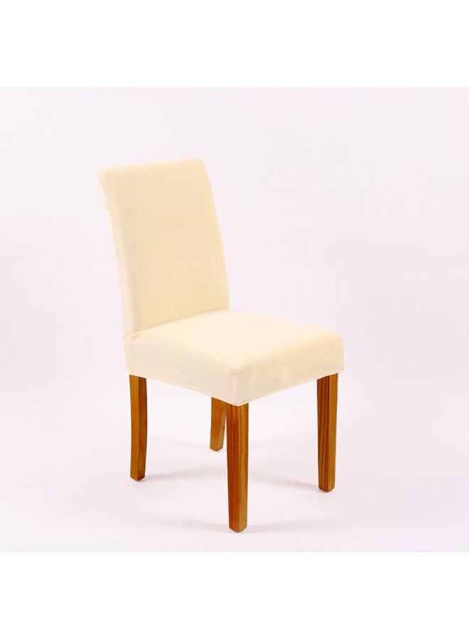 4-Piece Stretchable Dining Chair Covers Beige 58cm  - Image 3
