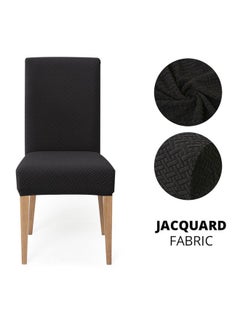 Stretchable Dining Chair Cover Black 58cm - v1602616471/N40393349A_2