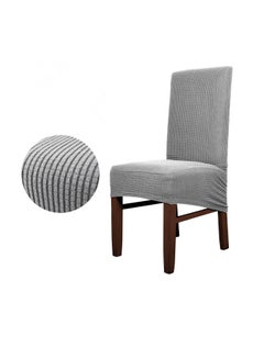 Generic 6-Piece Solid Dining Chair Cover Set Grey 6x58cm  - Image 2