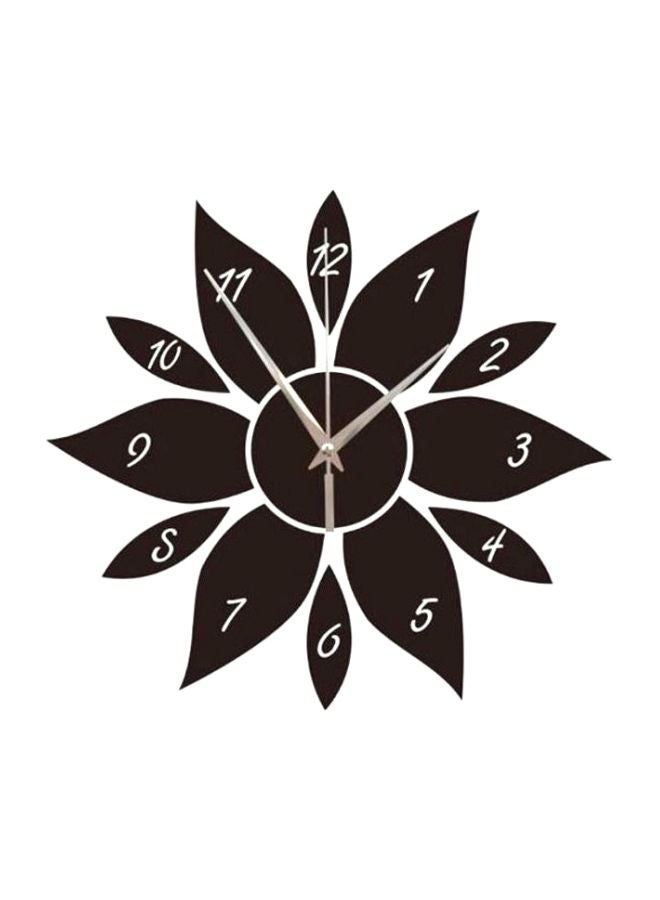 DIY Mirrored Sticker Pattern Wall Clock Black 38x35cm - v1602616698/N40622859A_1