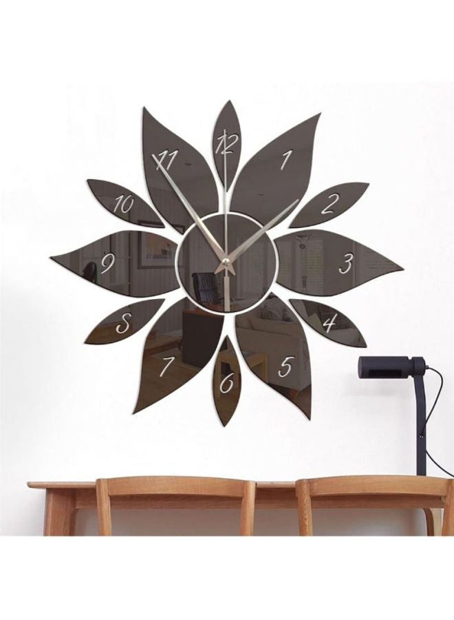 DIY Mirrored Sticker Pattern Wall Clock Black 38x35cm - v1602616699/N40622859A_2