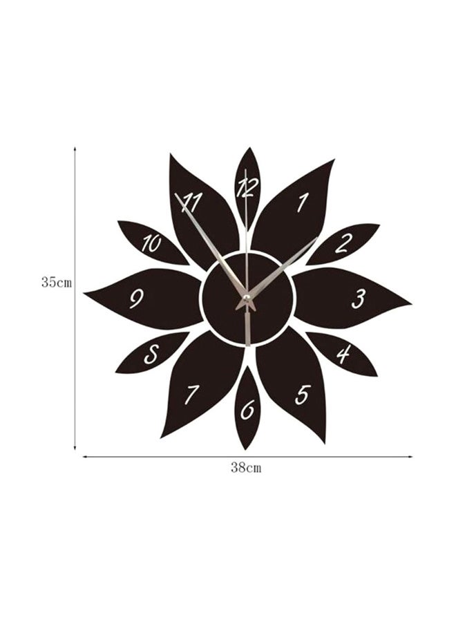 DIY Mirrored Sticker Pattern Wall Clock Black 38x35cm - v1602616699/N40622859A_3