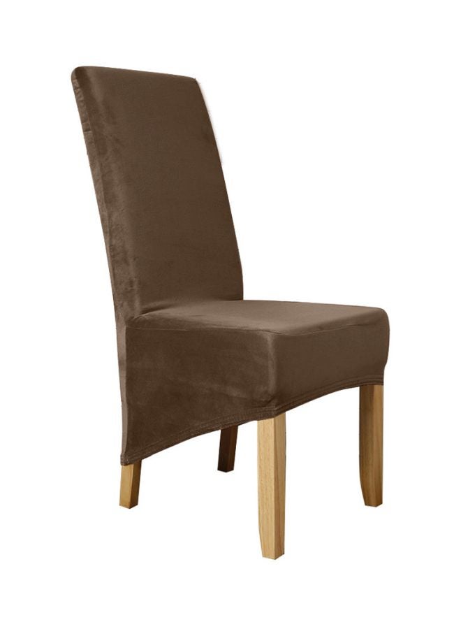 Generic 4-Piece Solid Chair Cover Set Deep Camel 12x12x2cm  - Image 1