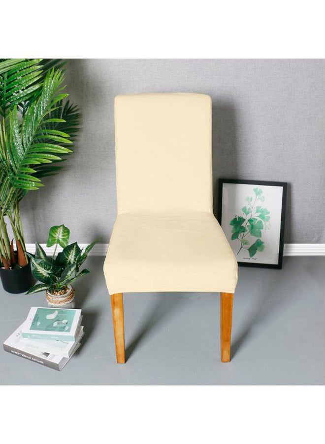 Generic 4-Piece Solid Chair Cover Set Deep Beige 12x12x2cm  - Image 1