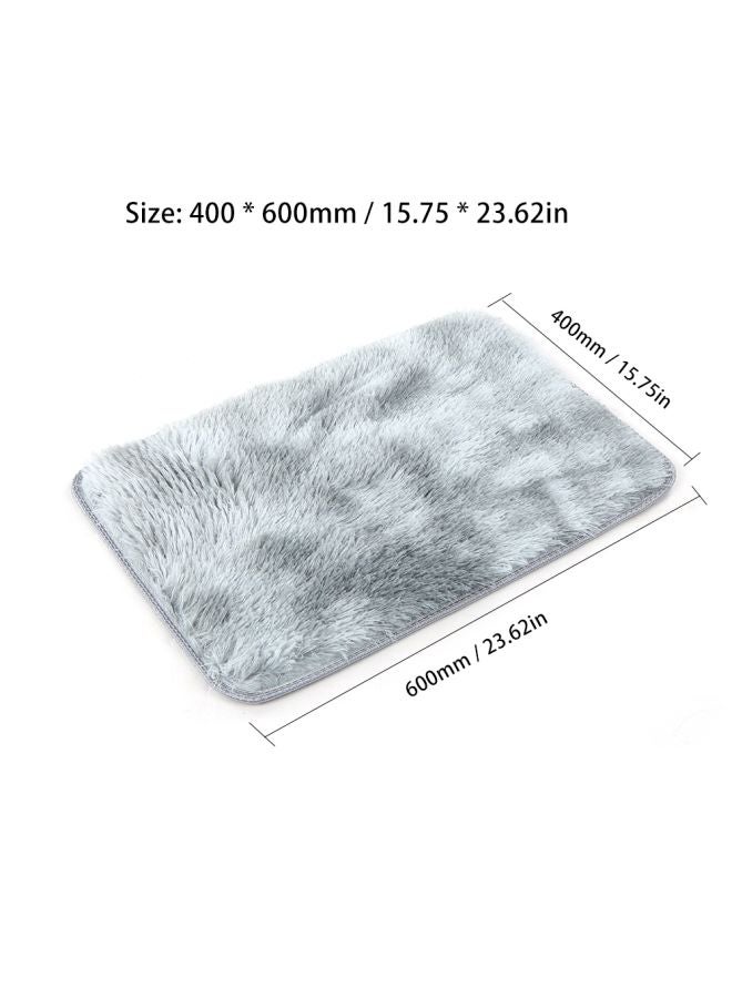 Ultra Soft Rectangle Fluffy Carpet Polyester Light Grey 400x600mm