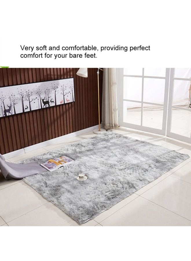 Ultra Soft Rectangle Fluffy Carpet Polyester Light Grey 400x600mm