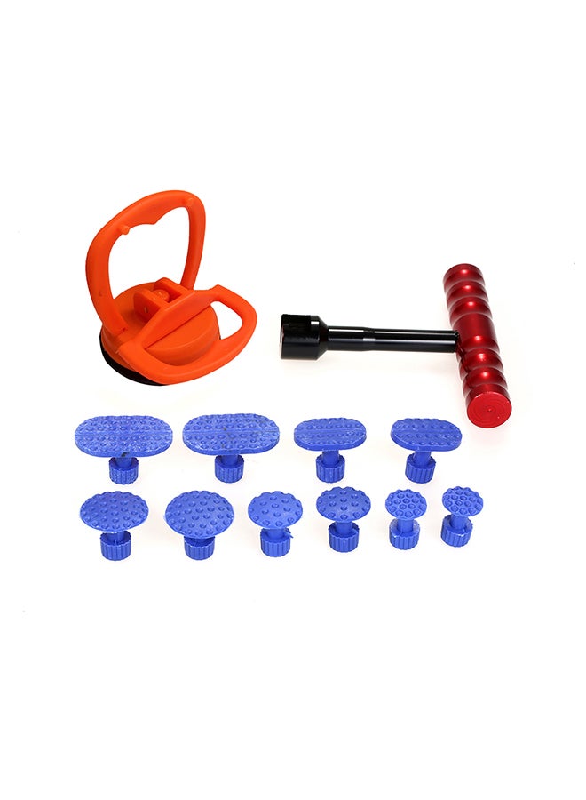 Paintless Dent Repair Tools Kit 1Pcs Red Dent Puller Removal Tool with 10Pcs Plastic Glue Tabs and 1Pcs Glass Lifter Car Suction Cup Vacuum Glass Lifter - Image 1