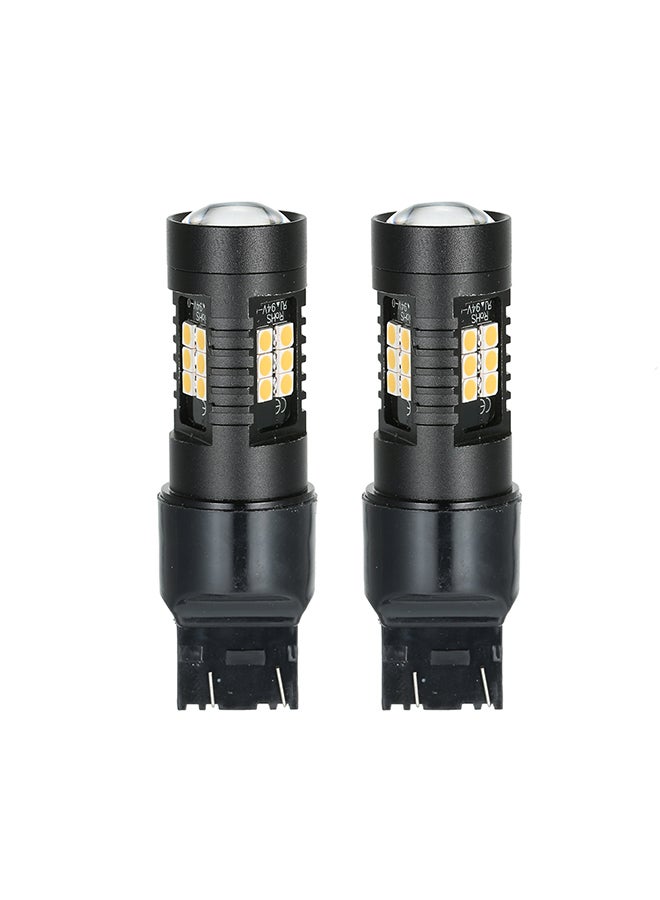 Generic 2Pcs LED Bulb Lights Auto Lamp Bulbs Car Light 7443 Yellow  - Image 1