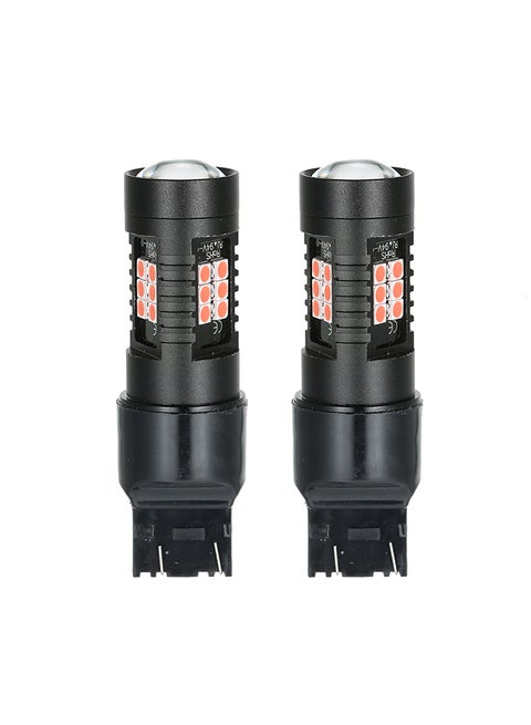 2Pcs LED Bulb Lights Auto Lamp Bulbs Car Light 7443 Red