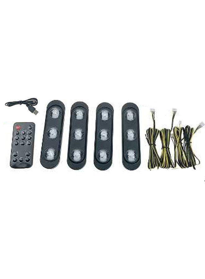 Generic 4Pcs Car Atmosphere Lamp Remote Control RGB LED Strip Lights Auto Interior Decoration Music Rhythm 5050 Lighting Device  - Image 1