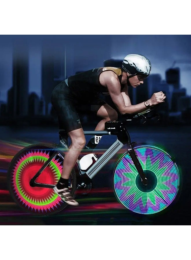 Bicycle Light Tire Valve Cap Bike Air Flame LED Flash Light Waterproof Cool Wheel Lights Neon Lamp for Road Bike, Very Bright, Auto & Manual Dual Switch, 32 Pattern