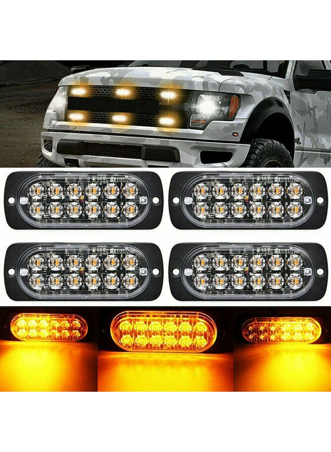 Generic 4-Piece Amber Hazard Beacon Emergency Light With Mounting Accessories  - Image 1