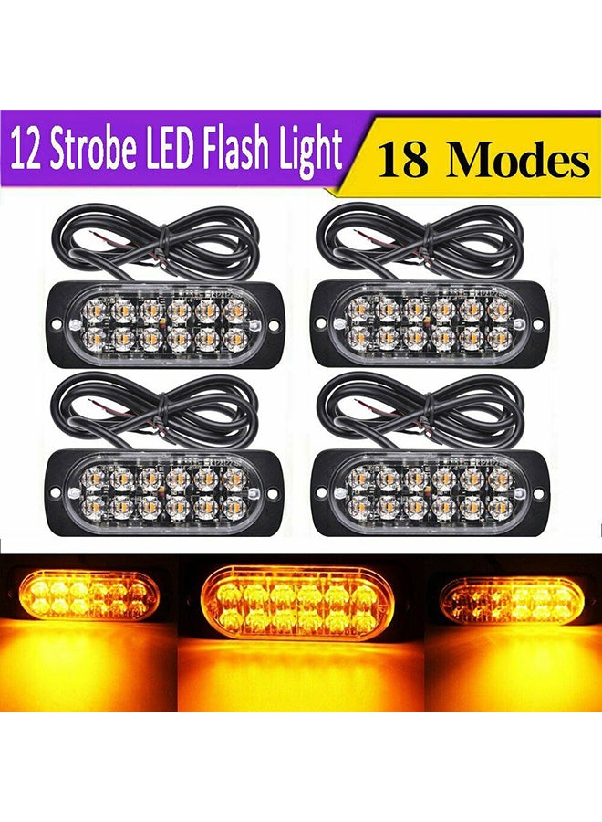 Generic 4-Piece Amber Hazard Beacon Emergency Light With Mounting Accessories  - Image 5