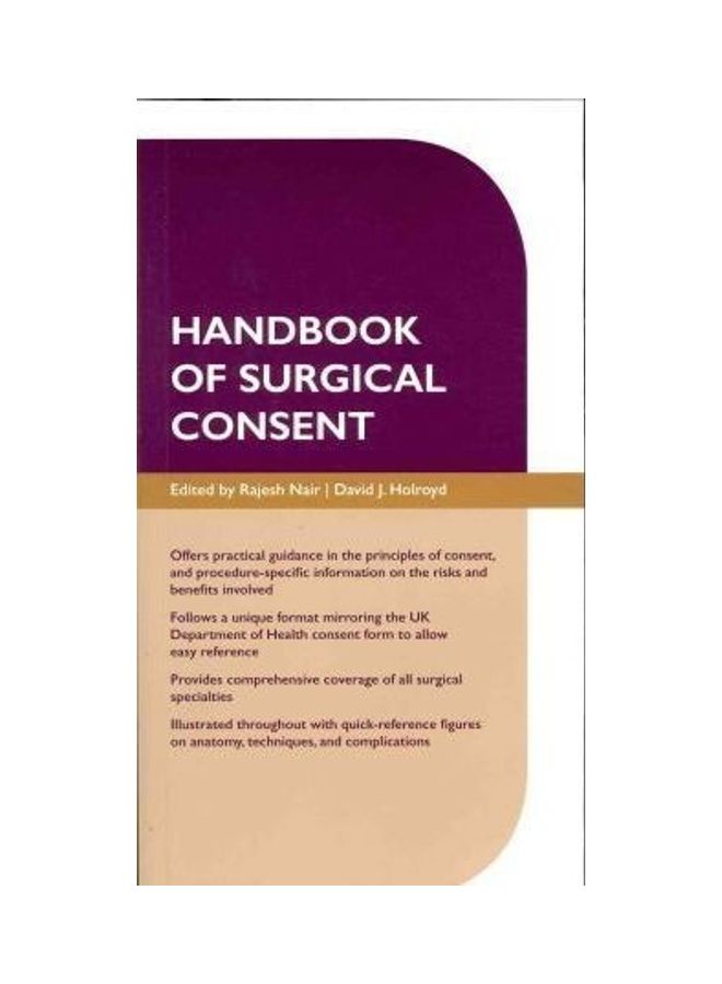 Handbook of Surgical Consent Paperback English by Rajesh Nair - 1/3/2018 