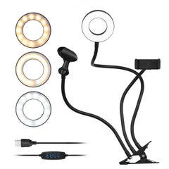 docooler Clip-On Mini USB Ring Light Fill-in Lamp Black  - Image 5