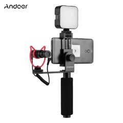 ANDOER Smartphone Vlogging Hand Grip Mobile Phone Video Recording Holder Black  - Image 1