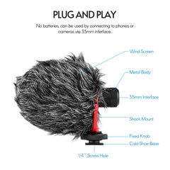 ANDOER Smartphone Vlogging Hand Grip Mobile Phone Video Recording Holder Black  - Image 2