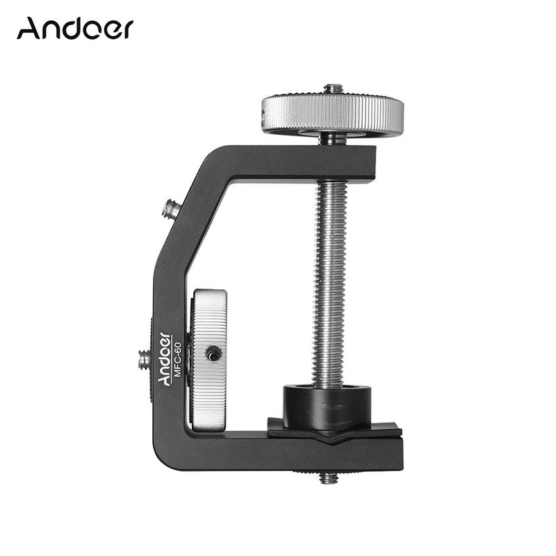 ANDOER MFC-60 Heavy Duty Photography Desk Tree Multifunctional C-shaped Clamp Black  - Image 1