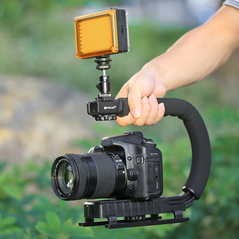 PULUZ U-Shaped Camera Holder Portable Handheld DV Bracket Stabilizer Kit Black  - Image 2