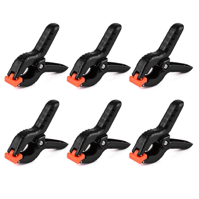 Generic 6 Pieces Backdrop Spring Clamp Clip Black/Orange  - Image 1