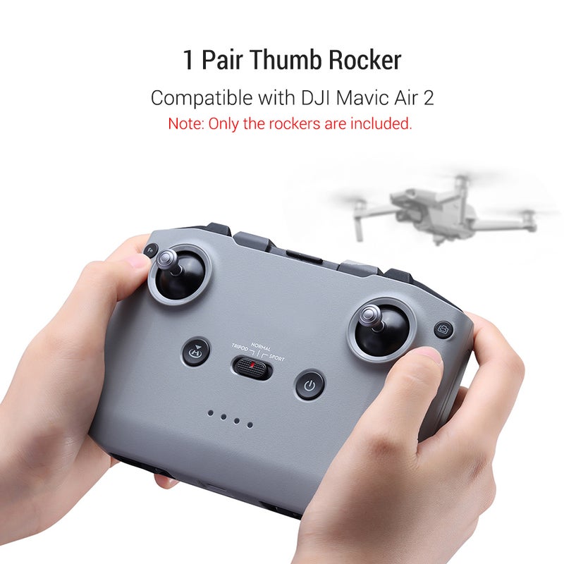 يولانزي - ذراع تحكم هزازة يتحرك بالإبهام للتحكم عن بعد في طائرة درون، متوافق مع طائرة DJI مافيك آير 2 فضي - Image 1
