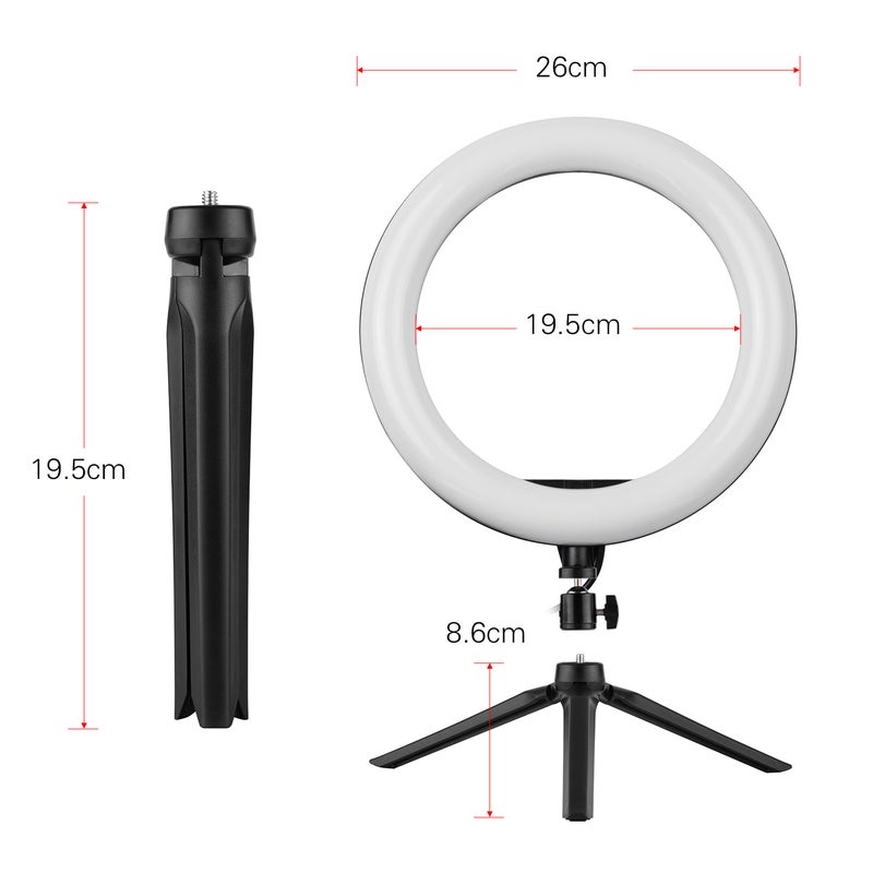 10 Inch RGB Colorful LED Ring Light Photography Lamp White/Black - Image 4