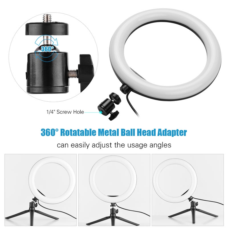 10 Inch RGB Colorful LED Ring Light Photography Lamp White/Black - Image 5