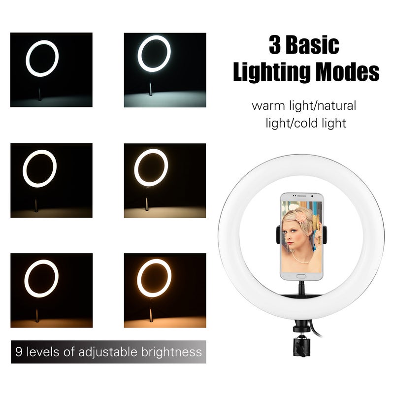 10 Inch RGB Colorful LED Ring Light Photography Lamp White/Black - Image 4