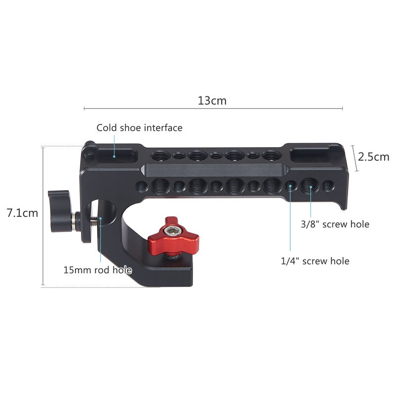 ANDOER Camera Top Handle Grip Cheese With Cold Shoe Mount Black  - Image 4