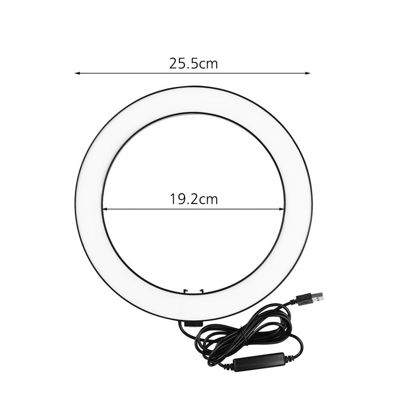 مصباح حلقي بإضاءة LED مقاس 10 بوصة للتصوير الفوتوغرافي. أسود - Image 3