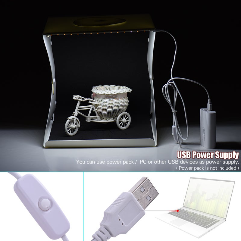 Generic - Photography Lightbox Studio Soft Box Light Tent Cube With Four Backdrops White - Image 1