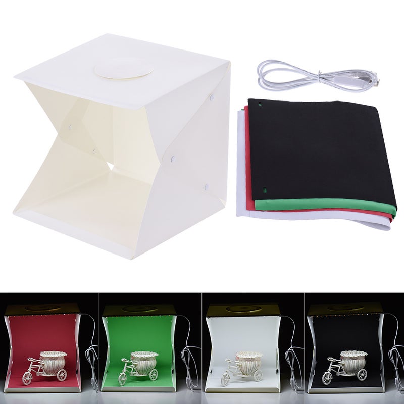 Generic - Photography Lightbox Studio Soft Box Light Tent Cube With Four Backdrops White - Image 1