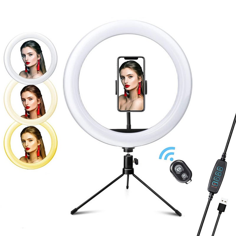 LED Video Ring Light Lamp Ballhead White - Image 1