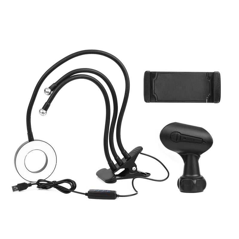 دوكولر مصباح إضاءة كشاف حلقي مزود بمنفذ USB ومشبك تعليق أسود - Image 4