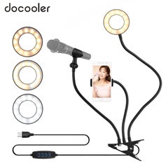docooler Clip-On Mini USB Ring Light Fill-in Lamp Black  - Image 1