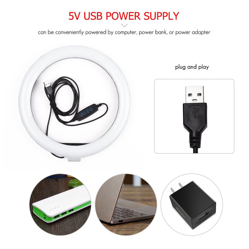 أندوير مصباح حلقي LED بمقاس 10 بوصة أسود/ أبيض - Image 5